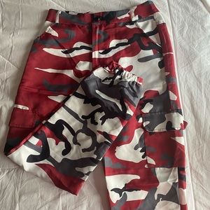 red and black camo joggers